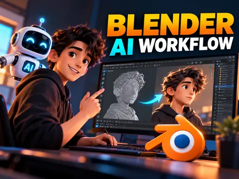 Blender Mein AI Ka Use Kaise Karein? 3D Animation Workflow for Beginners (2026)