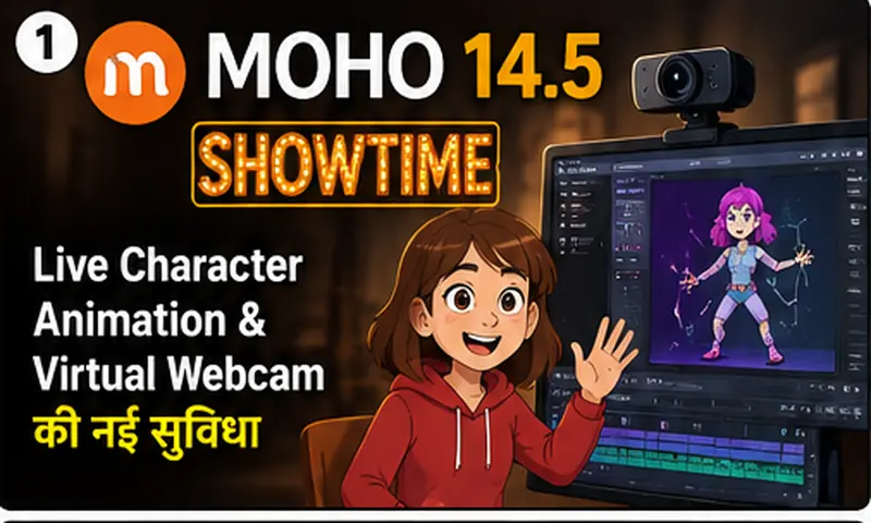 Moho 14.5 SHOWTIME में Live Character Animation और Virtual Webcam की नई सुविधा